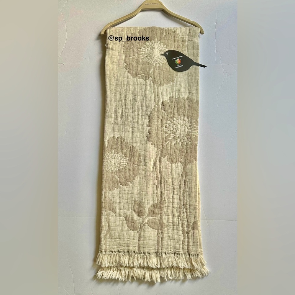 🎁Piscatextil Throw Blanket - Sunflower Blooms - Tan and Cream - Cotton